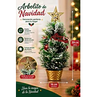 Mini Árbol De Navidad De Mesa Nevado Con Adornos 39cm  5