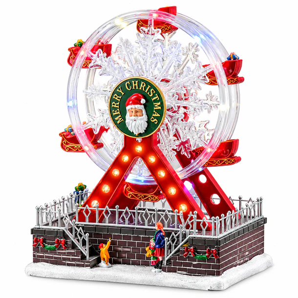 Adorno Navideño Rueda De La Fortuna Musical Con Luces 1
