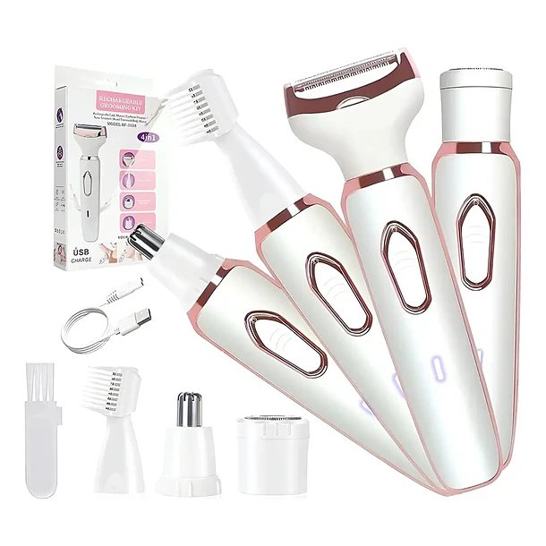 Kit De Depilación Y Rasurado Femenino 4 En 1 Recargable Usb  1