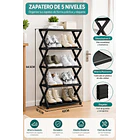 Zapatero Organizador Multinivel De 5 Pisos 42x18.5x64.5 Cm 4