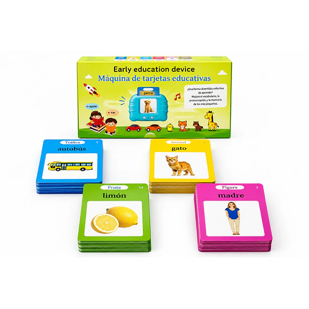 Juego Tarjetas Educativas Bilingüe 112tarjetas 224 Palabras 4