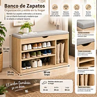 Zapatero Organizador De Zapatos Banca Probador Café Claro  6