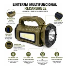 Linterna Reflector Led Solar Multifuncional Recargable Usb 5