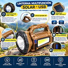 Linterna Reflector Led Solar Multifuncional Recargable Usb 6