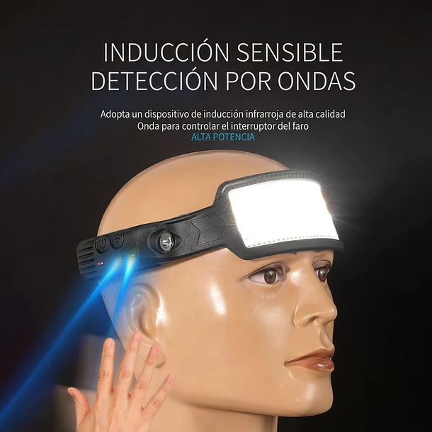 Linterna Frontal LED Recargable con Sensor de Movimiento 2