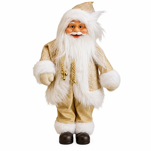 Muñeco  Papá Noel de pie de 45cm para centros de mesa festivos en el hogar, color dorado