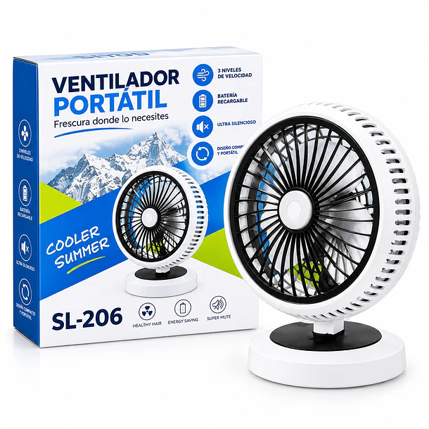 Ventilador Compacto De Mesa Para Hogar Y Oficina 180mm 1