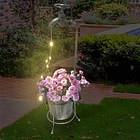 Adorno Solar Led Para Jardín Diseño Grifo Con Cascada De Luz 2