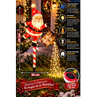 Adorno Navideño Solar Viejito Pascuero Con Regadera Led 3