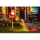 Adorno Navideño Solar Viejito Pascuero Con Regadera Led 4