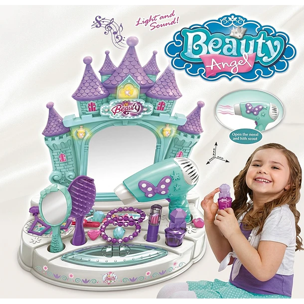 Tocador Castillo de Princesas Beauty Ángel con Luces, Sonido y Accesorios  5