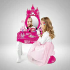 Mesa De Belleza Castillo Princesas Niñas Espejo Con Silla 2