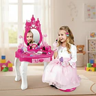 Mesa De Belleza Castillo Princesas Niñas Espejo Con Silla 3