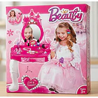 Mesa De Belleza Castillo Princesas Niñas Espejo Con Silla 5