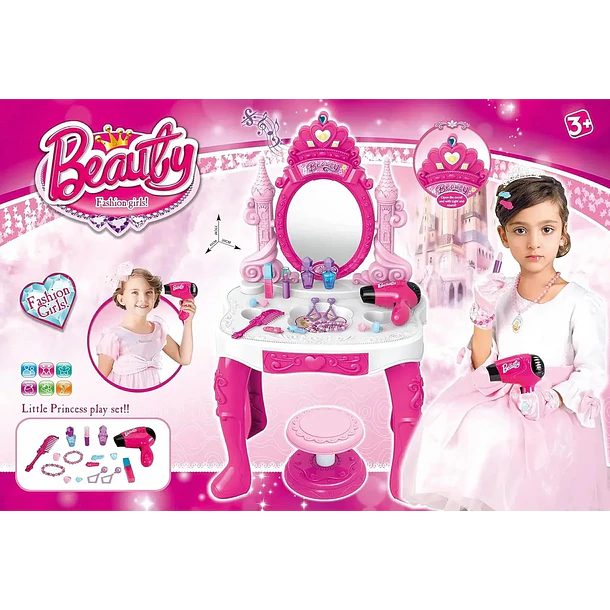 Tocador Princesa Maquillaje Para Niñas De Juguetes 5