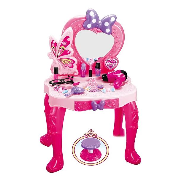 Juguete Tocador Infantil Princesa con Taburete, Luces y Sonido + Accesorios 2