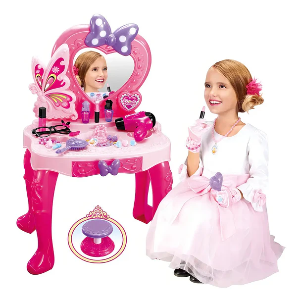 Juguete Tocador Infantil Princesa con Taburete, Luces y Sonido + Accesorios 1