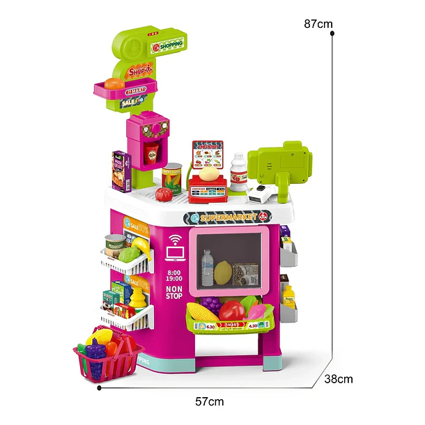 Set Supermercado Infantil Interactivo 67 Piezas Luz y Sonido 2