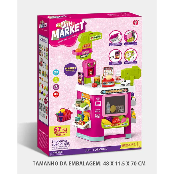 Set Supermercado Infantil Interactivo 67 Piezas Luz y Sonido 4