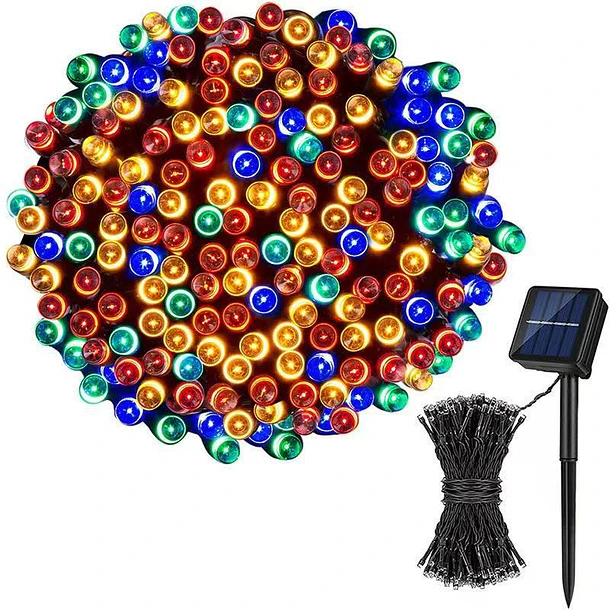 Luces Guirnalda Navidad Solares 100 Led 12m Decoracion 2