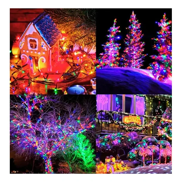 Luces Guirnalda Navidad Solares 100 Led 12m Decoracion 5