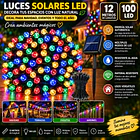 Luces Guirnalda Navidad Solares 100 Led 12m Decoracion 6