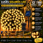 Luces Guirnalda Navidad Solares 100 Led 12m Decoracion 7