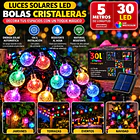 Guirnalda De Luces Solar Led Esferas Cristal 5 Metros 30 Led 8