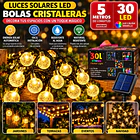Guirnalda De Luces Solar Led Esferas Cristal 5 Metros 30 Led 9
