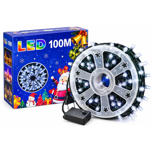 Luces Navideñas Led 100 Metros En Carrete Enchufe Nacional