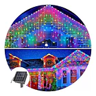 Luces Cortina Cascada Led Solar Multicolor 2 Metros Exterior 3
