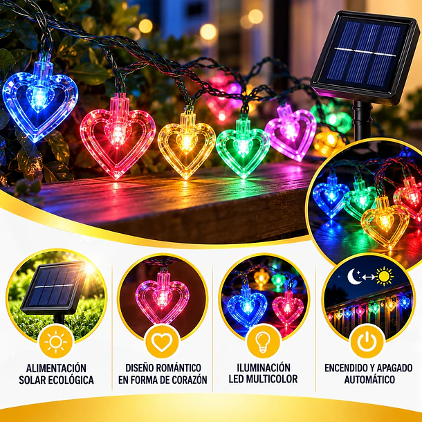 Luces Navidad Guirnalda Led Solares De 6.5 Metros Multicolor 2