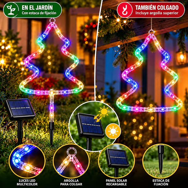 Estaca Navideña Led Multicolor 77cm Adorno Jardín 3
