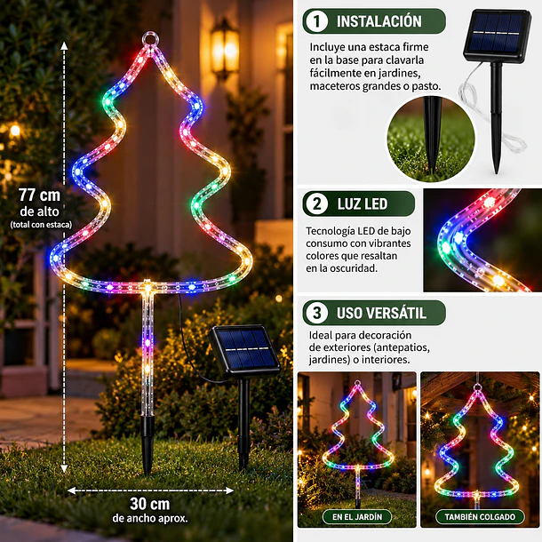Estaca Navideña Led Multicolor 77cm Adorno Jardín 5