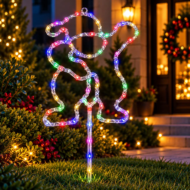 Estaca Navideña Led Multicolor 77cm Adorno Jardín 7