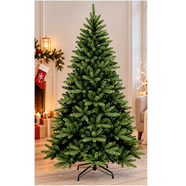 Árbol De Navidad Artificial Pino Clásico 180cm Base Metálica 3