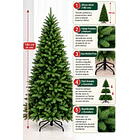 Árbol De Navidad Artificial Pino Clásico 180cm Base Metálica 4