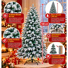 Árbol De Navidad Artificial Nevado 180 Cm Pino De Lujo 3