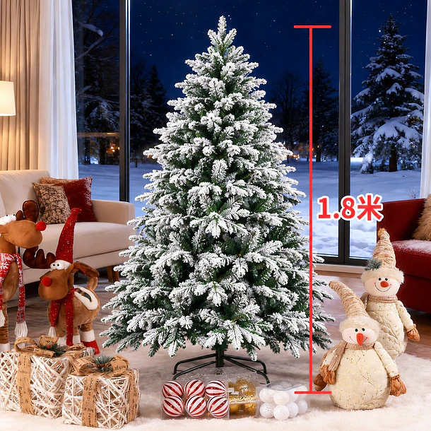 Árbol De Navidad Artificial Nevado 180 Cm Pino De Lujo 4