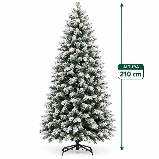 Árbol De Navidad Artificial Nevado 210 Cm Pino De Lujo 3