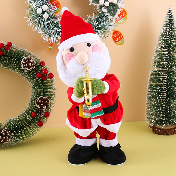 Muñeco Navideño Musical Con Movimiento Saxofón De 32 Cm 2