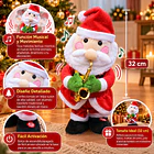 Muñeco Navideño Musical Con Movimiento Saxofón De 32 Cm 4