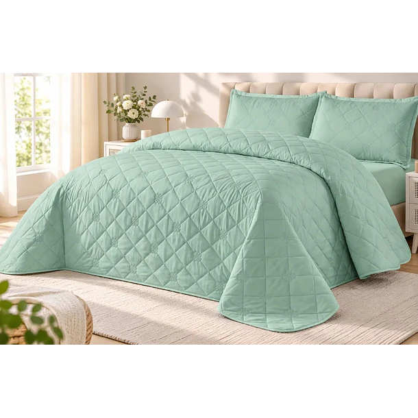 Cubrecama + 2 Fundas Acolchado Hipoalergénico 230x250 2p 6