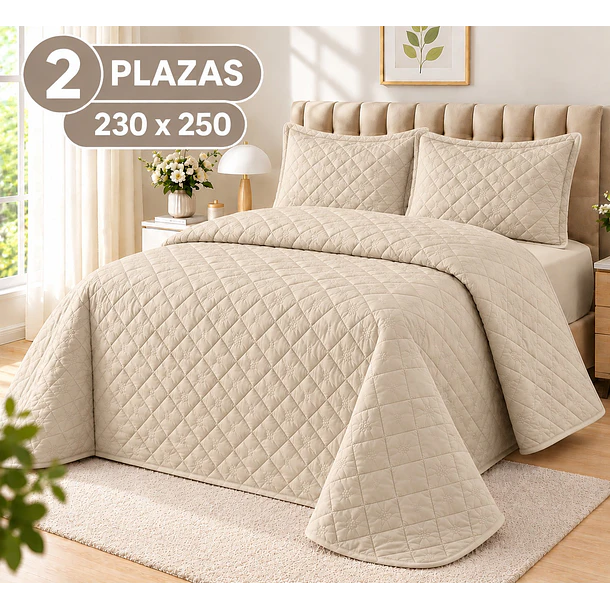 Cubrecama + 2 Fundas Acolchado Hipoalergénico 230x250 2p 14