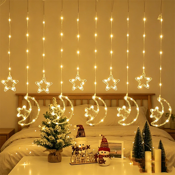 Guirnaldas De Luces Led Solar 3 Metros Figuras Navideñas 4
