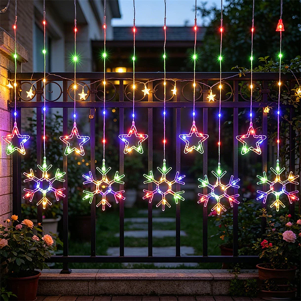 Guirnaldas De Luces Led Solar 3 Metros Figuras Navideñas 6