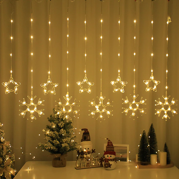 Guirnaldas De Luces Led Solar 3 Metros Figuras Navideñas 9