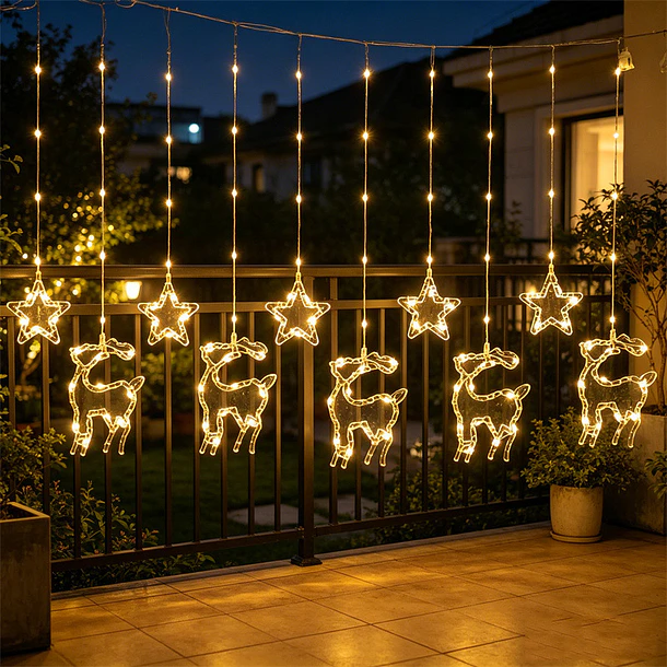 Guirnaldas De Luces Led Solar 3 Metros Figuras Navideñas 13
