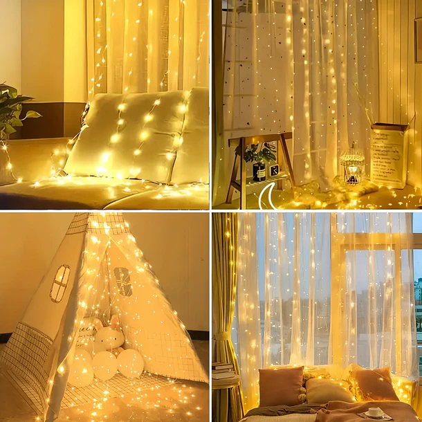 Cortina De Luces Led 3 Metros 300 Led Usb Control Remoto 6