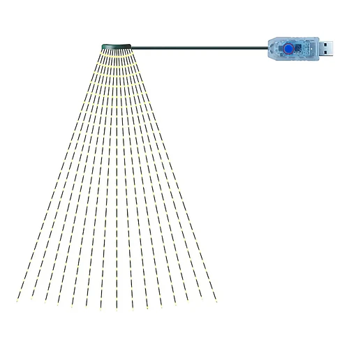 Luces Cascada Led Con Anillo Para Árbol De Navidad 1.6m